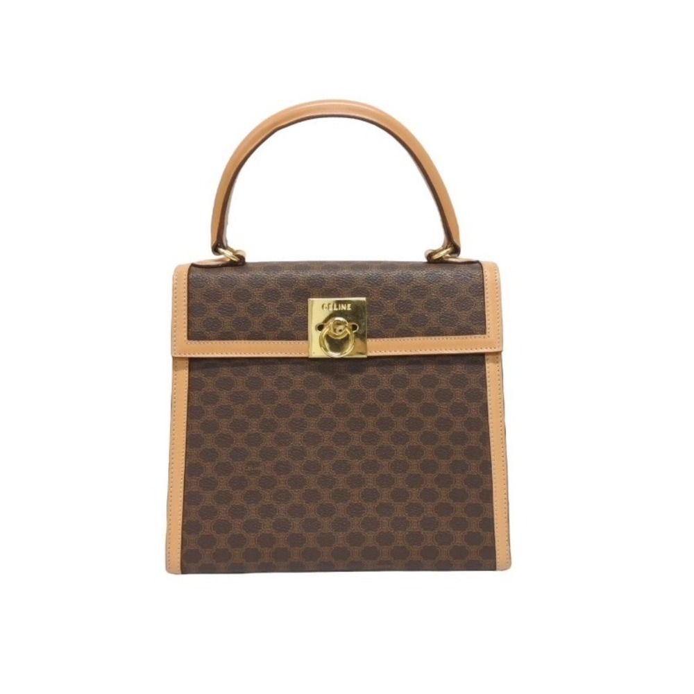 Celine Handbag Leather Shoulder Macadam Bag Brown